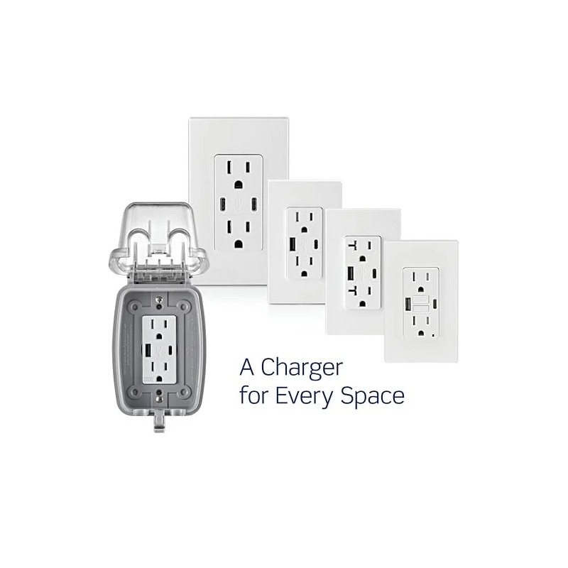 Leviton Dual Type C USB In Wall Charger 30W Power