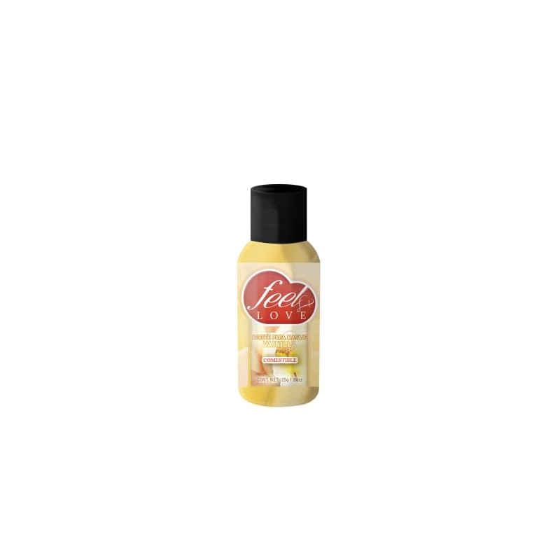 Aceite térmico comestible para masaje de 25ml (Vainilla)