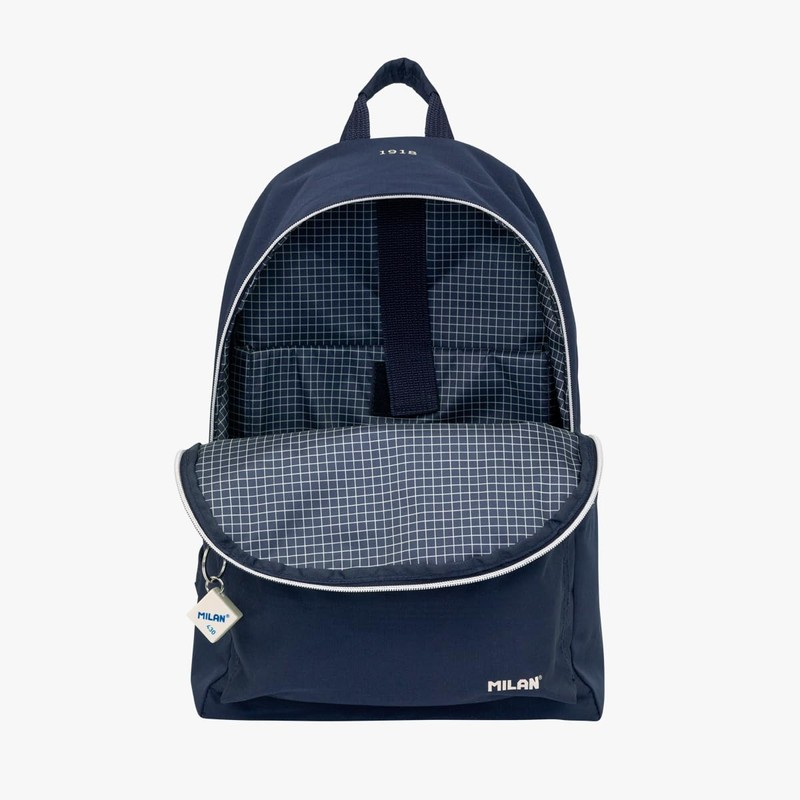 MILAN 624605SNCB School Backpack 2 Zips (22L) 1918 Series, Navy