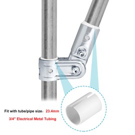 eoere 10 Sets Pivot Tee Pipe Fittings Connector T Adjustable Clamp, Fits 3/4" EMT Conduit with PE Adapter Shims