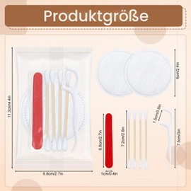 LLHQAMT Hotel Vanity Set, Hotel Supplies Toiletries Individually Wrapped, Hotel Vanity Kit with Cotton Pads, Cotton Buds, Floss and Nail File (Pack of 100)