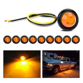 Nilight TL-03 10 PCS 3/4” Round Clearance LED Front Rear Side Indicator Bullet Marker Light for Truck RV Car Bus Trailer Van Caravan Boat (12V, Amber)