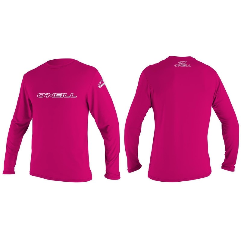 O'Neill Youth Basic Skins Long Sleeve Rash Vest - Watermelon,