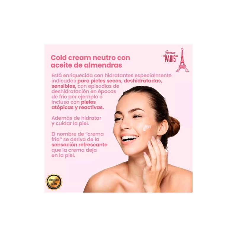 Farmacias Paris Cold Cream Neutro Aceite Almendras Humectante Colágeno Marino