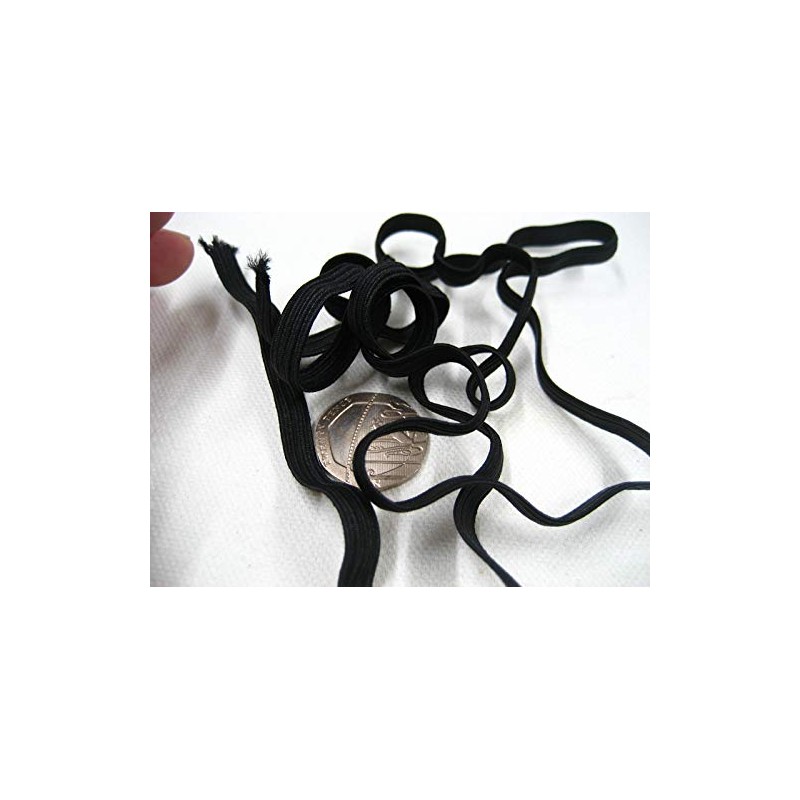 5ms of 6mm Black Sewing Accessories Flat Thin Elastic high