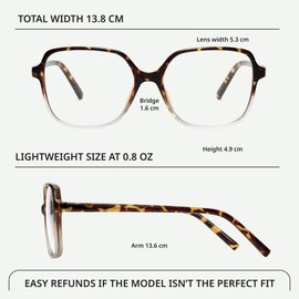 miyya Blue Light Blocking Glasses for Women, Blue Light Glasses for Women Oversized Fashion Glasses, Vintage Fake Glasses