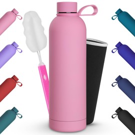 Geepen Stainless Steel Drinking Bottle, 1000 ml Double-Walled Drinking Bottle, Leak-Proof, BPA-Free, Leak-Proof Water Bottle for Sports, Outdoors, School