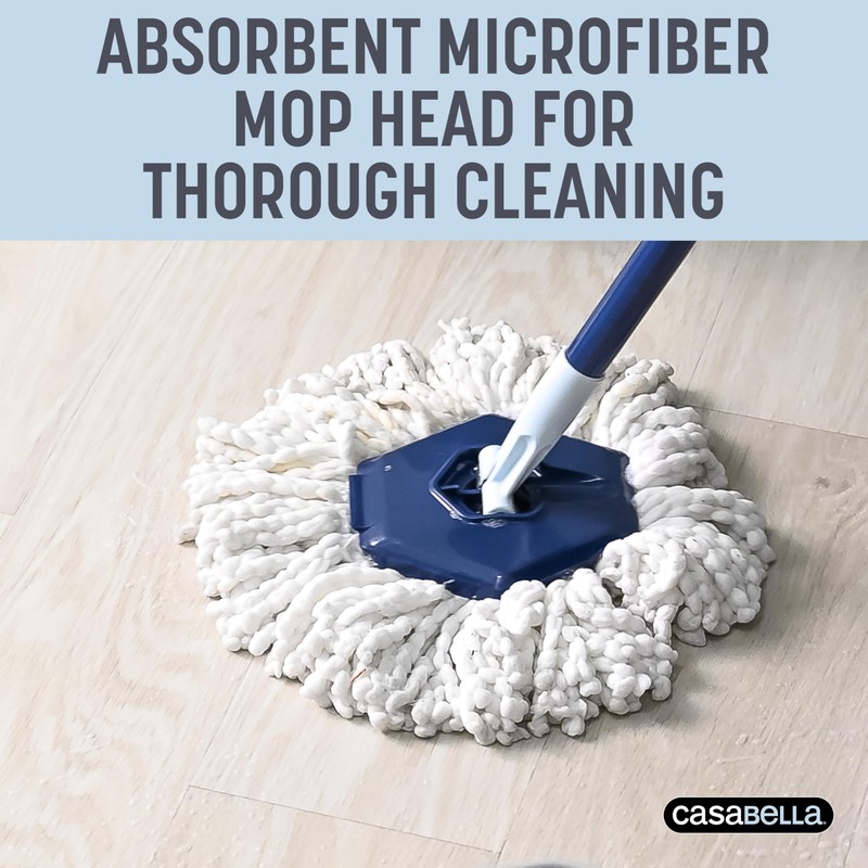 Casabella Spin Mop System with Extra Mop Head Refill -