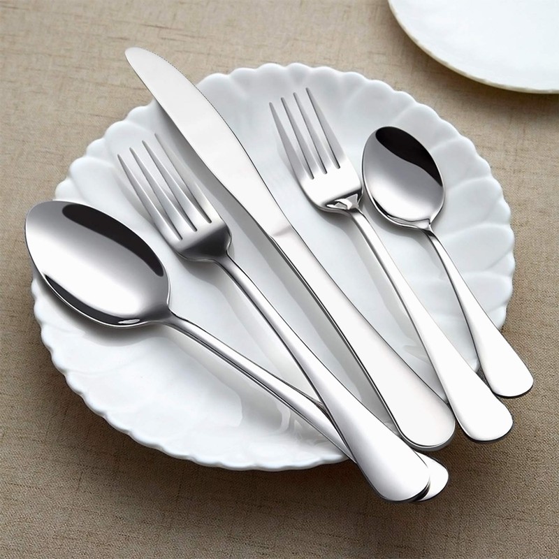 HaWare 49-Piece Silverware Set with Flatware Drawer Organizer, Stainless Steel