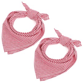 jiawaggag Costume Scarf, Chequered, 50 x 50 cm, Oktoberfest Women's Outfit, Bavarian Accessories for Carnival, Oktoberfest, Costume Party, red white