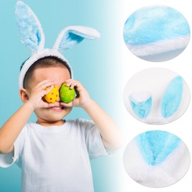 KEYIDO 6 Pack Bunny Ears, Easter Rabbit Ears Headband, Easter Bunny Headwear for Kids Adults Easter Party Costume Accessory Photos Booth Props (Pink, Yellow, Blue)