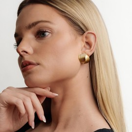House Of Hunter Gold Twist Detail Statement Earrings