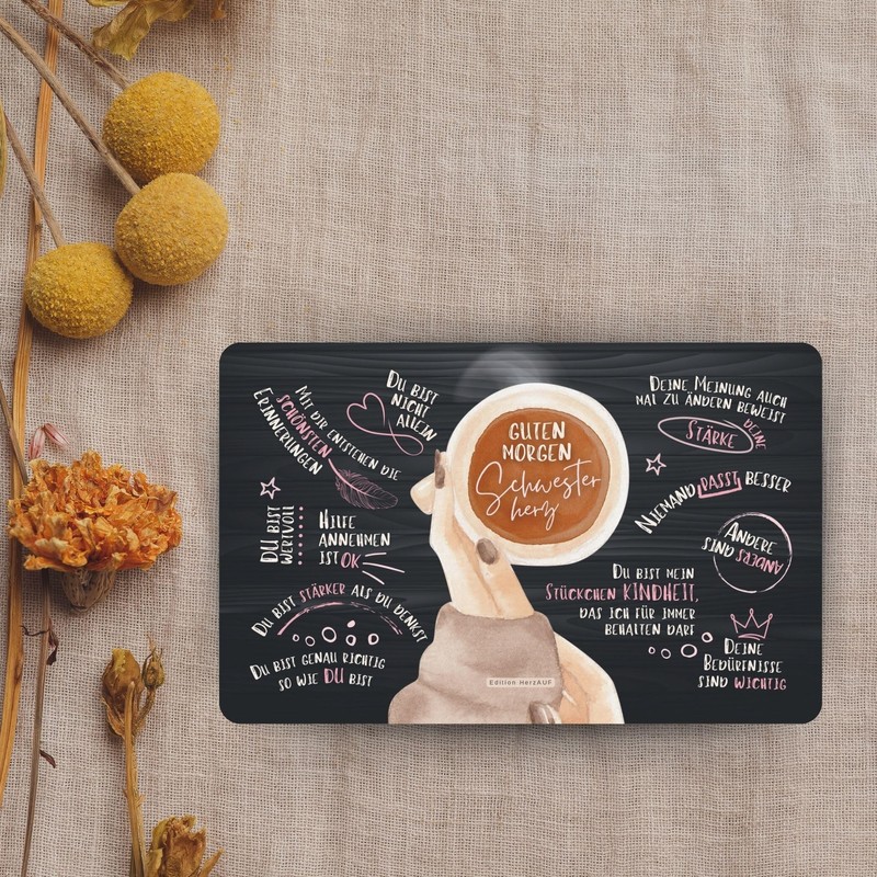 Gift for sister: breakfast board "Guten Morgen Schwesterherz", gift for