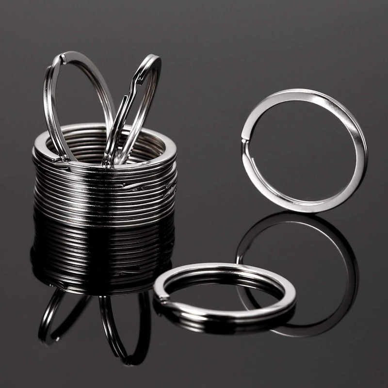 [AMUU] Flat Key Ring, Keychain, Ring, Set of 60, 28mm,