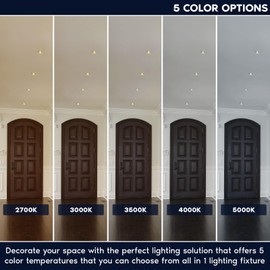 LUXRITE 3-Inch LED Trimless Recessed Spotlight with Brass Reflector Trim Replacement 15W, 1100LM, 2700K-5000K, 60° Beam Angle, Dimmable, Push-n-Lock, CRI90, Damp & IC Rated, ETL White + Brass