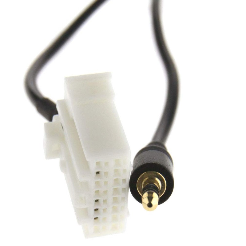 3.5mm Aux Input Adapter Interface 1.5m Audio Cable for Mazda