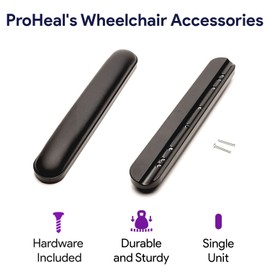 Full Length Wheelchair Armrest - Cushion Wheelchair Armrest Pads for All Major Wheel Chairs - Durable Vinyl Covered Foam Armrests - Hardware Included - 14" - Single Unit