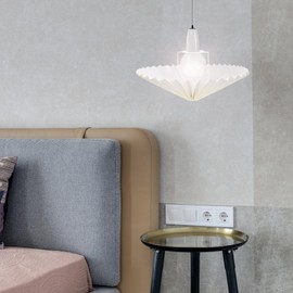 Hemobllo Pleated Lamp Shade: Beige Pleated Umbrella Shape Fabric Lamp Shade E27 Replacement Light Shades for Table Lamps, Pendant Lamps, 12.18x6.29 Inch, Beige