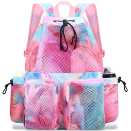 RHCPFOVR Mesh Swim Bags for Swimmers - Drawstring Backpack for Women Men Girls Swim Team Gear Swimming Beach Gym Bag Sports Pool