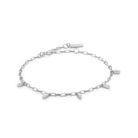 ANIA HAIE 925 Sterling Silver Trendy Minimal Cubic Zirconia Baguette Cable Chain Bracelet for Women & Gift