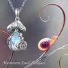 VENACOLY Mushroom Necklace 925 Sterling Silver Moonstone Mushroom Snail Pendant