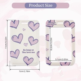 NICENEEDED 2 PCS Kpop Photocard Holder, Keychain Heart Style PC Holder Kpop ID Badge Holder, Bus Card Pendant Keychain Hard Shell Protective Photo Sleeves