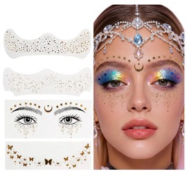 Pecas de Glitter Freckles Maquillaje con Brillos, Estrellas Pecas Maquillaje Glitter para Cara para Festivales, Fiestas y Carnavales Tatuajes...      