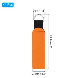 PATIKIL Floating Neoprene Keychain, 4 Pcs Waterproof Buoyant Key Ring Sublimation Float Keychain for Outdoor Water Sports, Orange