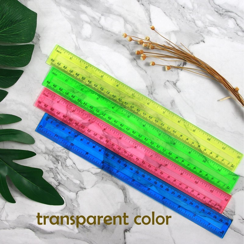 LYDTICK 64 Pack Rulers 12 Inch in Bulk, Plastic Rulers