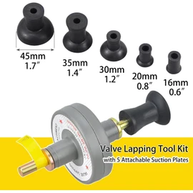 Valve Lapping Tool Kit – Engine Valve Lapping Attachment Tool for Drill Valve Grinding Kit with 5 Attachable Suction Plates