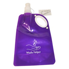Zaffron Shop Wudu Helper Ablution Plastic 20 oz. Water Carrier Bottle with Handle (Purple (1 Bottle))