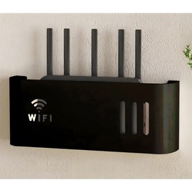 HFGHGDF Router Shelf, Wifi Router Storage Boxes, Wall Mounted WiFi Cable Box Shelf Cord Cover Organizer for Storage of Wires, Routers(Black)