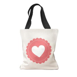 Style In Print Canvas Tote Reusable Shopping Bag Heart Shape Red Valentines Day Baby Clipart Beach Bags for Women Valentin's Day Gifts Black