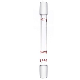 stonylab Glass 14/20 Straight Laboratory Adapter, Borosilicate Glass 30 mm Between Two 14/20 Ground Inner Standard Taper Joints for Laboratory Lab Supply (90 mm)
