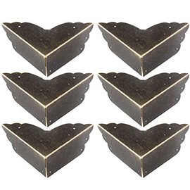 Antique Iron Sheet Metal Angle Guard Box Table Cabinet Trunk Corner Protector Solid Metal Furnture Decor Edge Safety Guard Angle Shelf Bracket Pack of 8