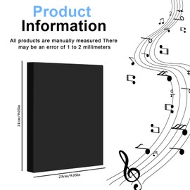 4-Sided Music Folder, Hinged A4 Music Folder, Music Folder with 52 Transparent Pockets, Black Music Folder, Music Stand, Presentation Folder Music Folder for Sheet Musicians