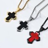 FATACI Cross Necklace for Men,Gold Plated Stainless Steel Hip Hop