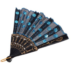 Garneck Silk fan, Japanese fan, fabric Japanese hand fan, Chinese folding fan, women's folding fan, small pocket fan, vintage folding fan, wedding decorative fan, costume folding fans