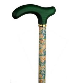 Ladies Fritz Cane Potpourri Maple Shaft , Green Solid Wood Handle -Affordable Gift! Item #DHAR-9166600