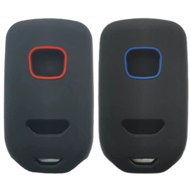 REPROTECTING Silicone Rubber Key Fob Cover Compatible with 2013-2021 Honda Accord CR-V Civic Fit HR-V Odyssey Pilot Ridgeline ACJ932HK1310A ACJ932HK1210A (Not Fit Straight Key) (Black Black)