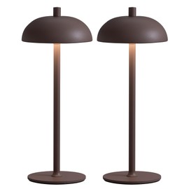 NEWSEE Cordless LED 12" Small Table Lamps Set of 2, Modern Portable Desk Lamp, 3 Color Dimming Rechargeable Battery Lights, for Bedroom, Outdoor, Restaurant, Bedside, Baby Night Light, Gifts (Brown)