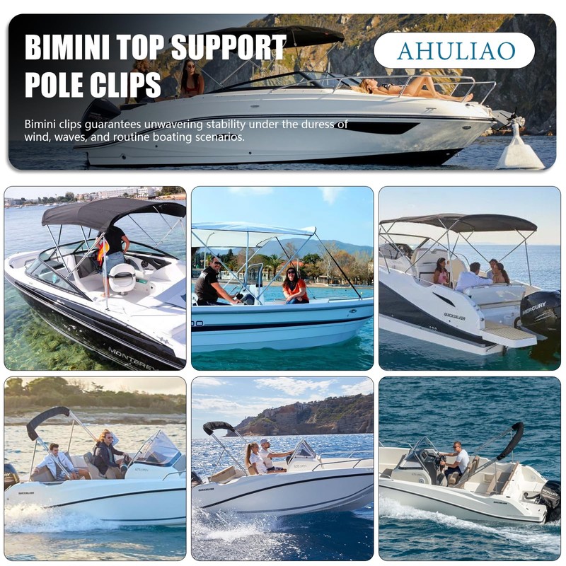 Ahuliao Bimini Top Support Pole Clips for 7/8 inch Boats