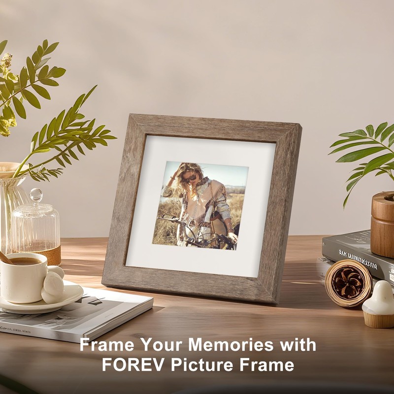 6x6 Picture Frames Set of 6 Rustic Wood Grain Photo
