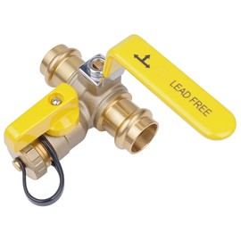 WHK 3/4" inch Pro Press Full Port 3 Way T ball Valve with Drain