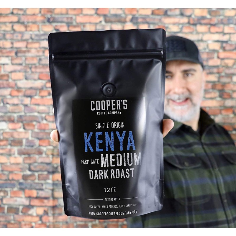 Kenya AA Medium-Dark Roast Coffee Beans, Single Origin Whole Bean