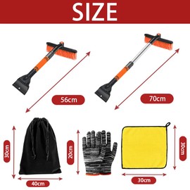 RURIZHONGTIAN Ice Scraper Car with Broom Telescope, Snow Brush Car Telescope, Snow Brush Car Paint Gentle 3 in 1 Expandable Removable Ice Scraper 360 Degree Brush Head Snow Brush for Car Truck SUV