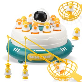 Astronaut Adventure Space Operation Board Games, 4-in-1 Magnetic Fishing Toy for Kids, Interactive Family Games with Rocket Catching, Toddler Toys for 3+ Years Old Gifts