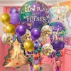 XIKSXITN 12 Inch Purple Gold Metallic Balloons，Purple Gold Confetti Balloons