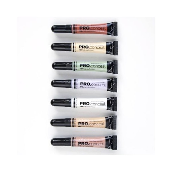 L.A. Girl Pro Conceal Set Orange, Yellow, Green, Lavender, Peach, Light Yellow Correctors and Highlighter
