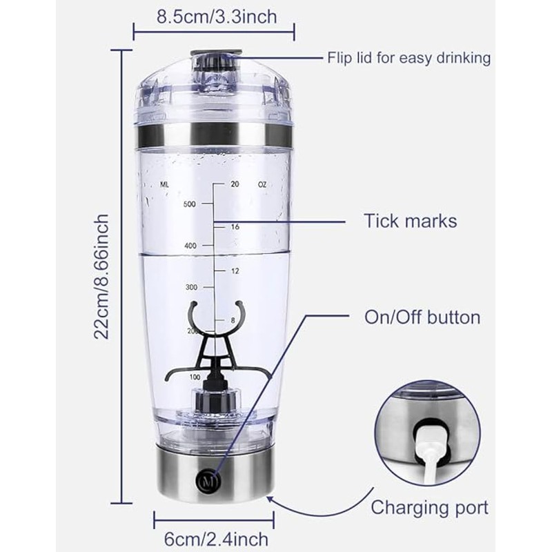 Generic Electric Protein 600 ml Shaker Bottle